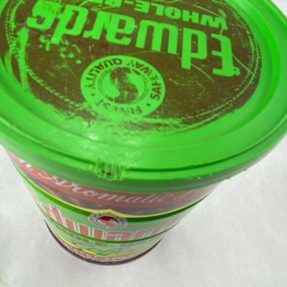 Vintage Safeway Edwards Whole Bean Coffee 14oz Advertising Tin Metal Can - Picture 8 of 11